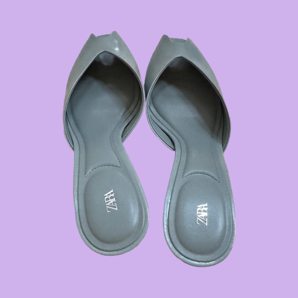 ๐ Zara - Pale Blue Peep Toe Heels - size 39 - Picture 3 of 6